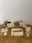 Renwal Dollhouse Furniture Ivory Plastic Vintage Lot Of 5 Pieces.