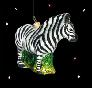 Zebra Amer. Museum blown-glass Christmas ornament Africa safari wildlife Poland - Picture 1 of 6