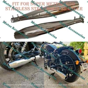 Fit For Royal Enfield Super Meteor 650cc Stainless Steel Silencer Chrome Coating - Picture 1 of 11