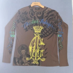 Y2K Christian Audigier Wins Skull Men's Long Sleeve T-Shirt Size S - Picture 1 of 11