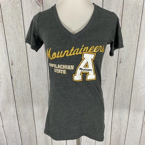 Pressbox by Royce Apparel V Neck Appalachian State mountaineers Woman’s Top SZ S Cover