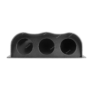 Car Carbon Fiber Triple Dash Gauge Meter Pod 3 Hole Dashboard Mount Holder 52mm - Picture 1 of 8