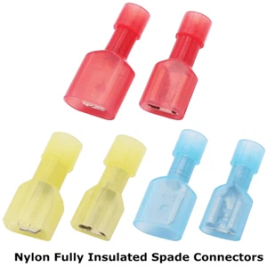 Nylon Male Female Insulated Electrical Wire Connectors AWG22-10 Spade Terminals - Picture 1 of 14