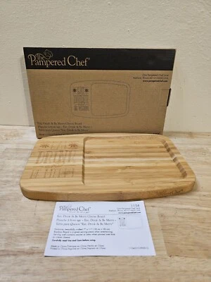 Pampered Chef Eat Drink & Be Merry Cheese Board #1154 New , Open Box, Christmas  - Image 1 of 3