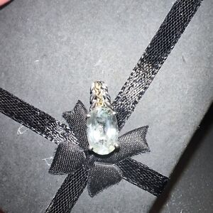 NEW Stunning 18kt White & Yellow Gold Pendant With Green Amethyst