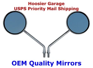 OEM Quality Pair 4" Round Motorcycle Mirrors - Honda CB 500,550,650,750,900 - Picture 1 of 4