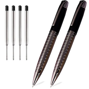 Ballpoint Pens Black Pens Medium Ball Point 1.0mm Smooth Writing Grip Metal R... - Picture 1 of 5