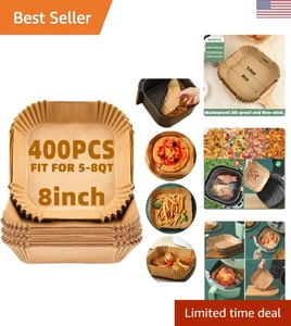 400 Stück Einweg Luft Friteuse Einlagen - 8 Zoll Antihaft Backpapier - Bild 1 von 8