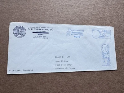 US  VOTE Thematic Meter Cover(07) 1962 Remember Pay Poll Tax & Vote +Houston TX - Image 1 of 2