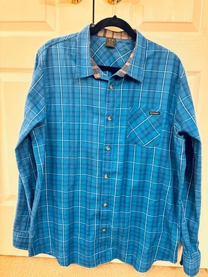 Men's OAKLEY Long Sleeve Button Down Shirt Blue Check -  XL Extra Large - Image 1 of 4