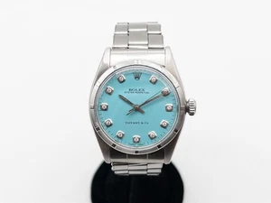 $12,000 ROLEX 34mm OYSTER PERPETUAL MIDSIZE Tiffany & Co Diamond SS Watch WTY - Picture 1 of 7