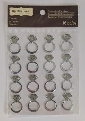 Серебряные обручальные кольца наклейки для скрапбукинга по воспоминаниям  - Изображение 1 из 3