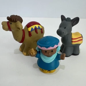 Fisher Price Little People Weihnachtskrippenfiguren Kamel Esel blau Wiseman - Bild 1 von 19