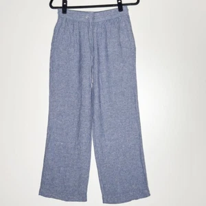 Rachel Zoe Linen Blend Wide Leg Drawstring Pull On Pants Blue Women's Size Small - Picture 1 of 7