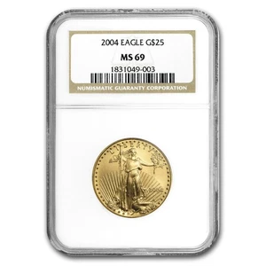 2004 1/2 oz American Gold Eagle MS-69 NGC - Picture 1 of 3