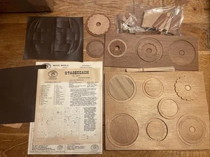 Vintage Allwood Stage Coach Wood Wagon Model Kit 1977 1:16 Scale - Picture 1 of 8