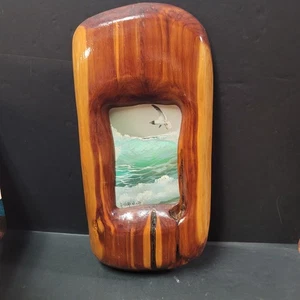 Richard Weers Seagull Beach Coastal Decor Cypress/Cedar Frame Oil Painting  - Picture 1 of 9