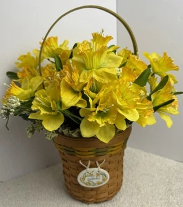 Longaberger 2008 Narzissen Blumenkorb 16" Frühling Blüte Mai - Bild 1 von 11
