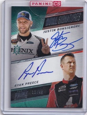 Ryan Preece Justin Bonsignore 2023 Panini Prime Dual Signatures Auto /49 #DPS-BP - Image 1 of 2