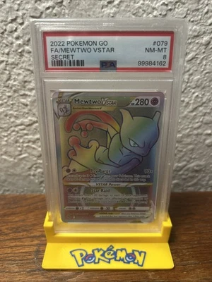 Pokémon TCG Mewtwo VSTAR Holo Card Secret Rare Pokémon Go 079/078 PSA 8 NM-MT - Image 1 of 2
