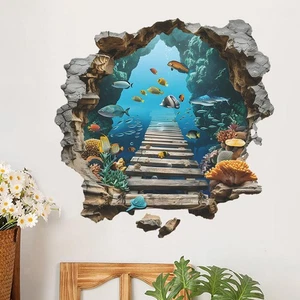 Unter dem Meer Wandaufkleber, abnehmbar, kreativ, für Kinderzimmer, - Picture 1 of 6