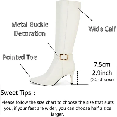 (39-2902) COUTGO 女式及膝高筒靴细高跟鞋 8.5 码 — 第 1/4 张图片