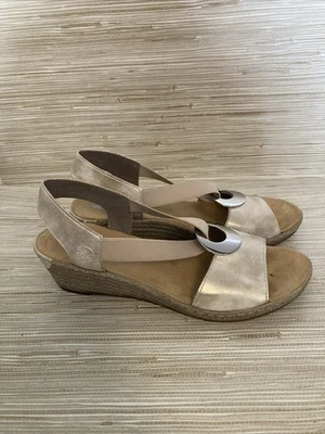 Women’s Reiker FANNI H6 Metallic gold-Size 41/ US 1 Wedge Shoes Cruise Comfort - Image 1 of 4