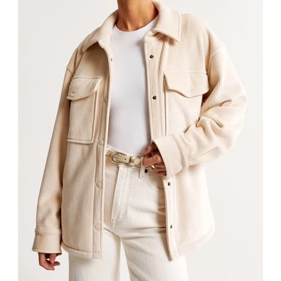 Chaqueta Camisa Abercrombie & Fitch Chaqueta Mujer’s XS Curdoroy Crema Peso Pesado Foto 1 de 4