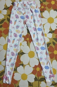 Gymboree Girls Holiday Leggings Easter Eggs Bunnies Size 12 Cotton Blend - Picture 1 of 8