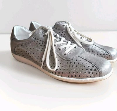 Josef Seibel Viola 09 Mujer EUR 42 Plateado Cuero Perforado Zapatillas Zapatos NUEVO Foto 1 de 4