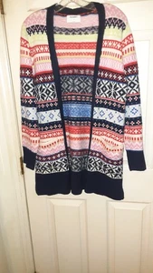 Old Navy Fair Isle Damenpullover/Cardigan vorne offen mehrfarbig Größe Medium  - Bild 1 von 7