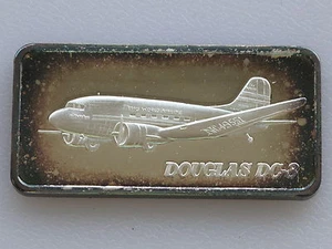 1974 Hamilton Mint Douglas DC-3 HAM-630 Silber Kunstbarren D2203 - Bild 1 von 2