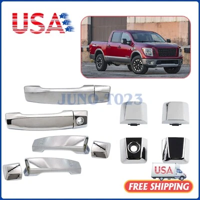 For Nissan Titan 2004-2018 4PCS Exterior Outside Door Handle Set Chrome Foto 1 de 4