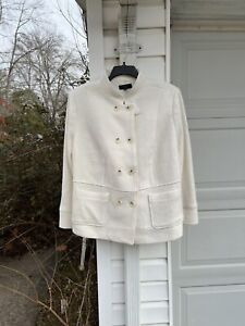 NWT Talbots Gorgeous Cream Boiled Wool Blend Lined Double Breasted Blazer 22W