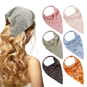 Women Head Kerchief Hair Scarf Hair Band Floral Hair Bandanas Elastic Headbands - Picture 1 of 53