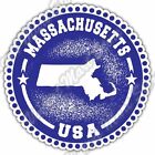 Massachusetts State Map USA Grunge Stamp Car Bumper Vinyl Sticker Decal 4.6