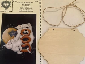 Halloween Tole Pattern Packet: Boo! + Wood Surface by Jamie Mills-Price - Picture 1 of 5