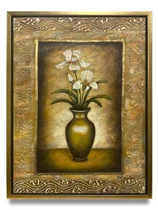 Pintura al óleo original de arte de Nueva York de flor dentro de un lienzo Frameon enmarcado 12x16 - Imagen 1 de 6