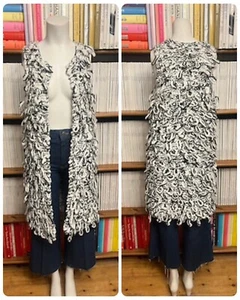 Topshop Damas S 8 10 Jersey Chaleco Cárdigan Tejido Largo Sin Mangas Midi Grueso - Imagen 1 de 20