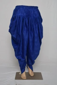 Indian Punjabi Solid Dhoti Salwar Stylish Tulip Pants in Blue Free Size - Picture 1 of 3