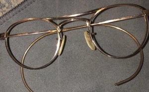 Antique UOC Wire Rim Eyeglasses Vintage Children’s Frames 12k Gold-GREAT SHAPE! - Picture 1 of 22