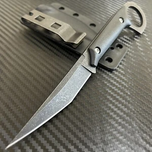 7.5" Stonewash Tactical Combat Survival Fixed Blade Karambit Knife w/ Sheath - Picture 1 of 5