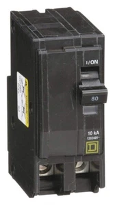 INTERRUPTOR DE CIRCUITO ENCHUFE ELÉCTRICO SQUARE D SCHNEIDER 80A 120/240V 2 POLOS QO280 - Imagen 1 de 1