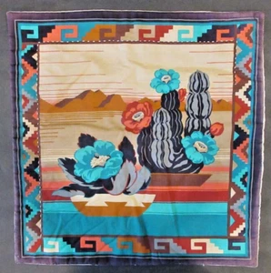 VINTAGE Hand-sewn Quilted Southwestern / Navajo Style Textile - Desert 12”X12” - Picture 1 of 6
