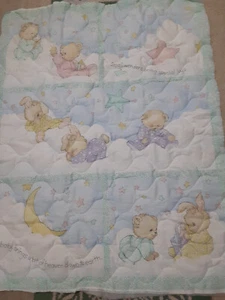Baby Blanket, quilt sewing panel 20 X 30 Daisy Kingdom w batting & backing bear - Picture 1 of 4