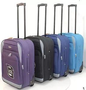 50cm Cabin Hand Luggage Lightweight Soft Unisex Suitcase Trolley Travel Case - Picture 1 of 29