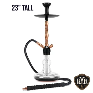 Set narghilè oro rosa - passerella 23" di BYO Hookahs Shisha 1 tubo - Foto 1 di 7