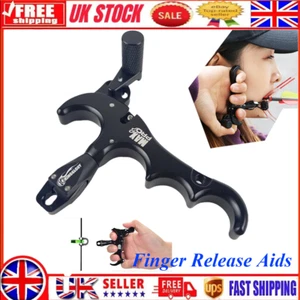 3 Or 4 Finger 360° Compound Bow Release Aids Grip Thumb Caliper Trigger Alloy UK - Picture 1 of 20