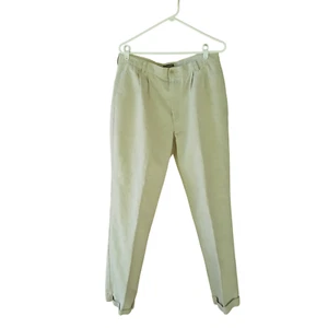 Dockers Men's Vintage Pants No Wrinkle Pleat Front Classic Fit Linen Beige 36 - Picture 1 of 11