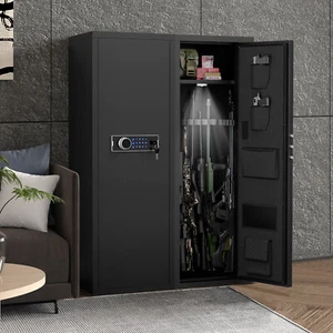 Large 4-5 Gun Cabinet Unassembled Metal Rifle Gun Security Cabinet Safe Locker - Picture 1 of 10